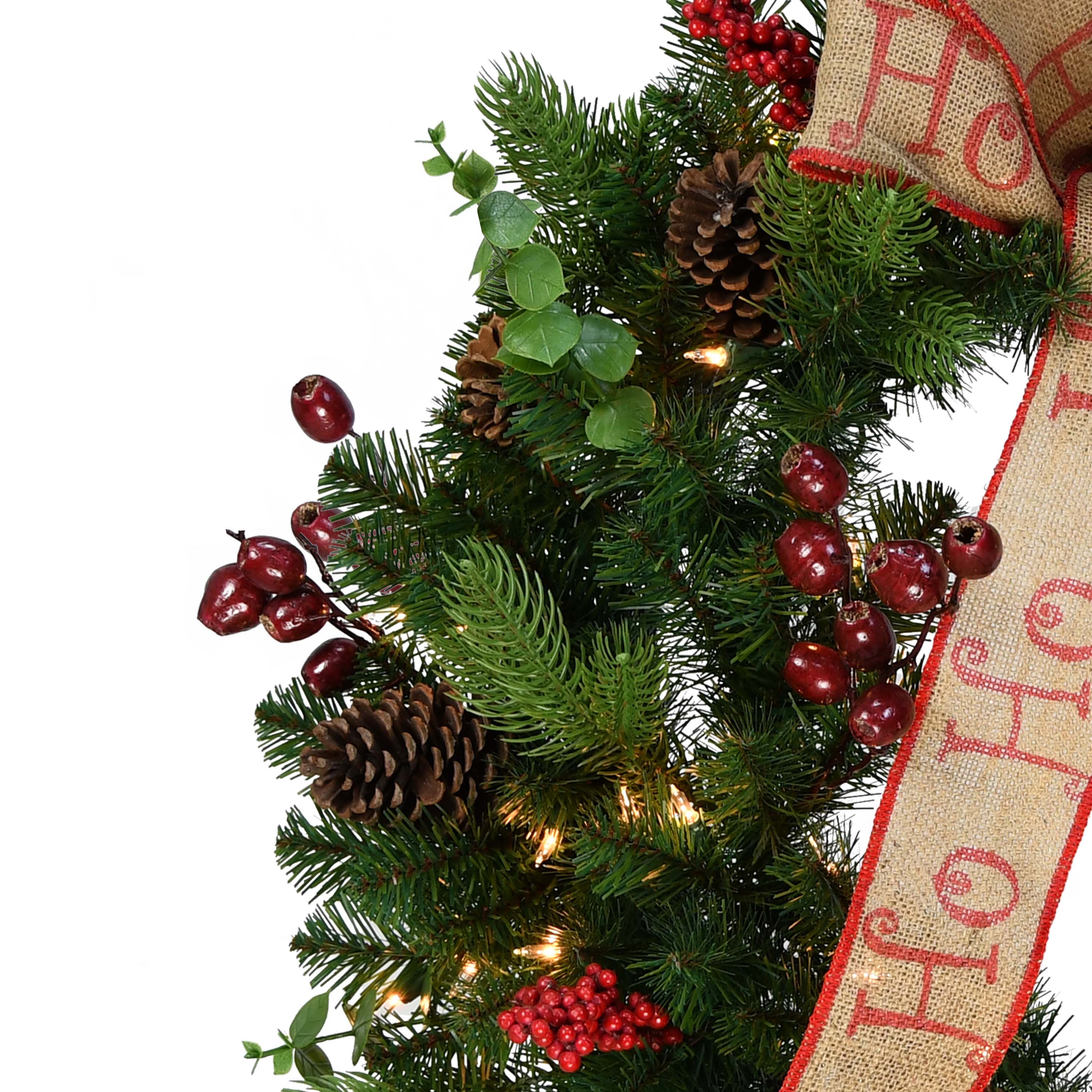 24in Pre-Lit Decorated Wreath